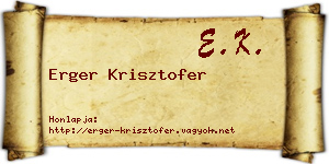 Erger Krisztofer névjegykártya